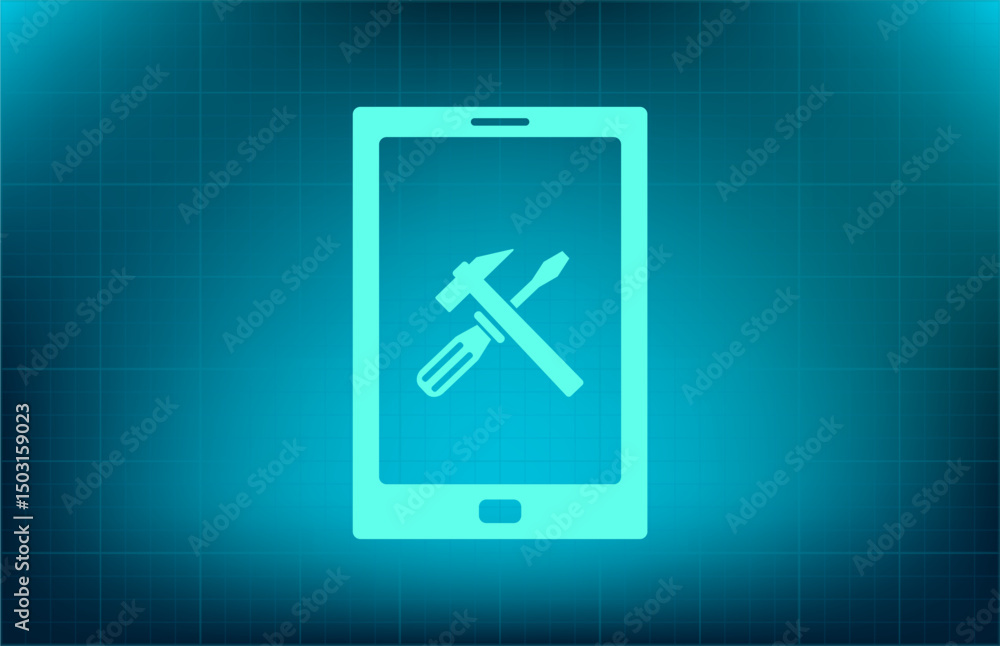 Poster vector icon on a blue background with a gradient