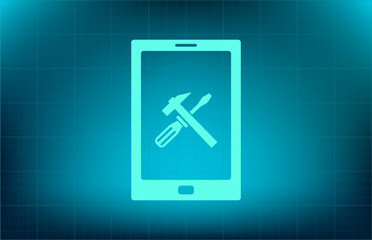 Vector icon on a blue background with a gradient	