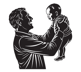 Vector Silhouette of Dad Lifting Baby – Parenting and Love Symbol
father-baby-silhouette-love-vector.eps
