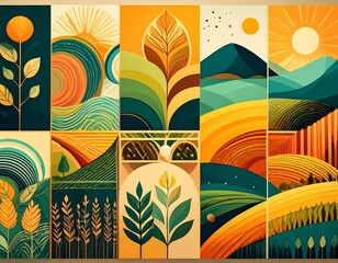 Fototapeta premium Ecological layout, agricultural nature, environmental themes