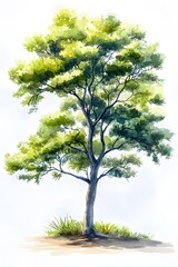 Obraz premium Lush green tree illustration.