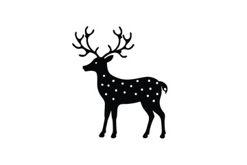 Elegant spotted deer silhouette christmas design festive animal