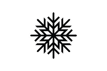Geometric black snowflake winter holiday design element