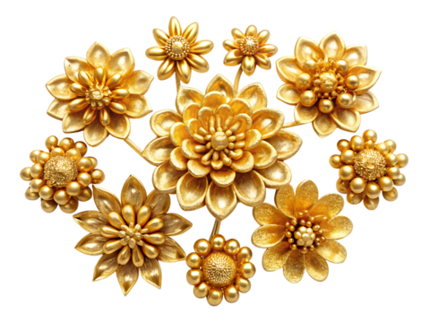 set of floral elements isolated on white background. PNG Transparent file type with high definition quality And vibrant color grading Available.