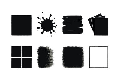 Creative design silhouette icons set – minimal, artistic shapes and expression symbols