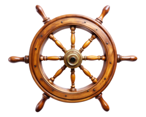 wooden steering wheel isolated on white background. PNG Transparent file type with high definition quality And vibrant color grading Available.