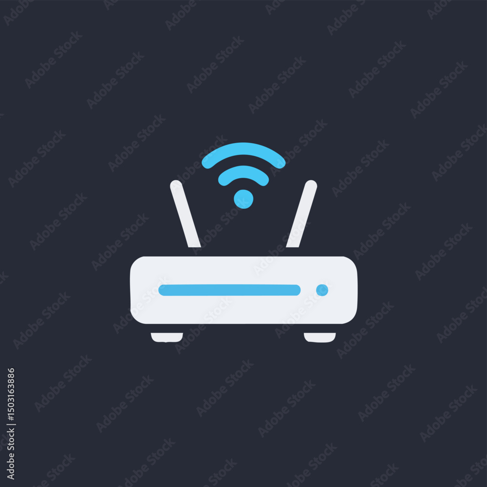 Poster wifi router projecting ethereal waves