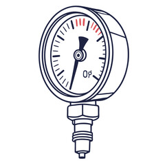 Pressure gauge linear icon o white background. Adobe Illustrator Artwork
