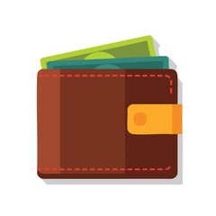 Wallet with money inside illustration