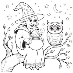 Halloween Witch Coloring Pages for Kids