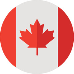 canada flag, round flag of canada 