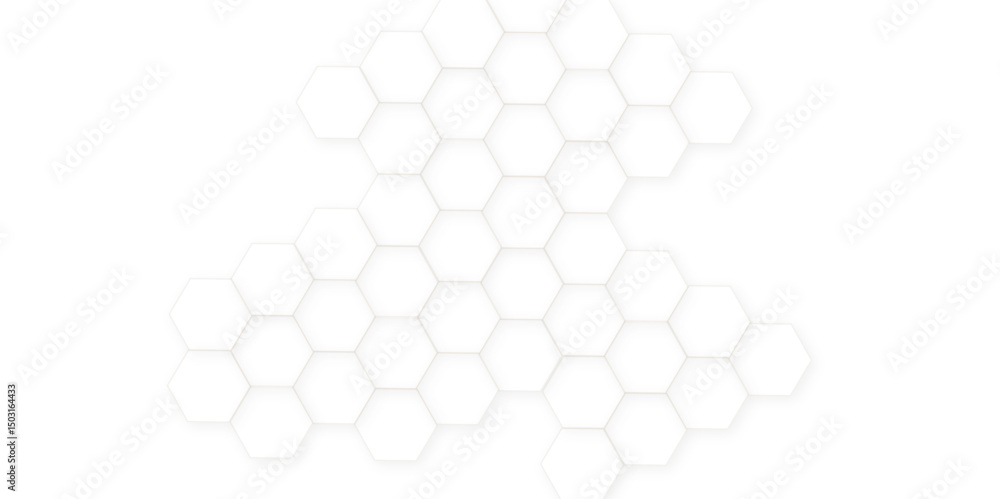 Aufkleber abstract white hexagon concept background. seamless pattern with hexagon. hexagonal white hexagons h
