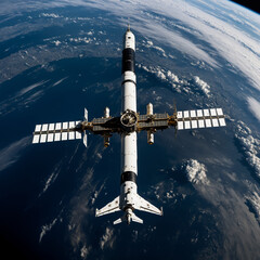 Fototapeta premium space shuttle orbit station