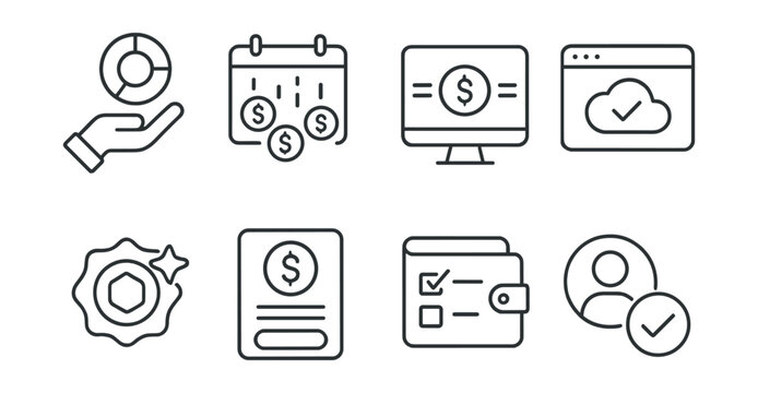 Line style icons of token launches: token distribution event, airdrop schedule icon, claim rewards dashboard, airdrop eligibility checker, snapshot block badge, token claim form, wallet whitelist