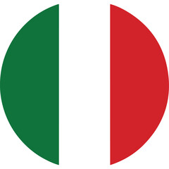 italy flag icon, round flag of italy