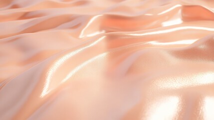 Fototapeta premium Peach Colored Fabric Draped Softly Showing Texture