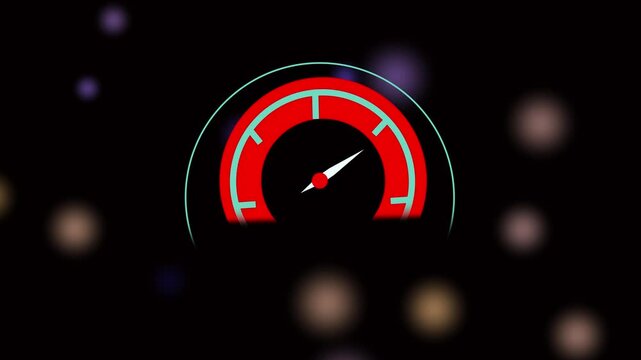 Speedometer icon, high performance racing increase and decrease animation. car dashboard concept.