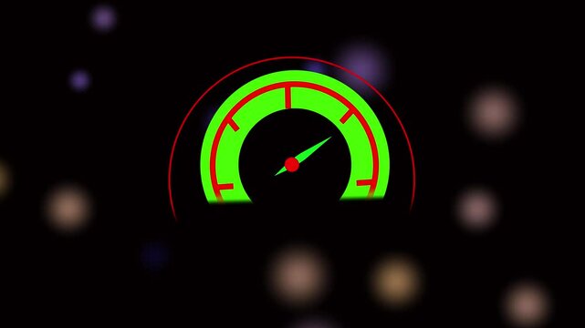 Speedometer icon, high performance racing increase and decrease animation. car dashboard concept.