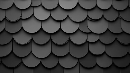 Monochrome Roofing Shingles Seamless Pattern for Sophisticated Architecture