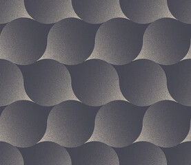 Stylized seamless pattern with overlapping circles forming fluid negative spaces. Made with stipple gradient texture for modern, elegant and soft appearance on various print or endless graphic designs