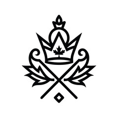 Fototapeta premium Canadian Crown Maple Leaf Skis. 