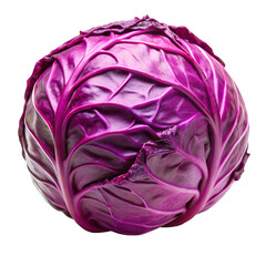 Fototapeta premium purple cabbage isolated on white background. PNG Transparent file type with high definition quality And vibrant color grading Available.