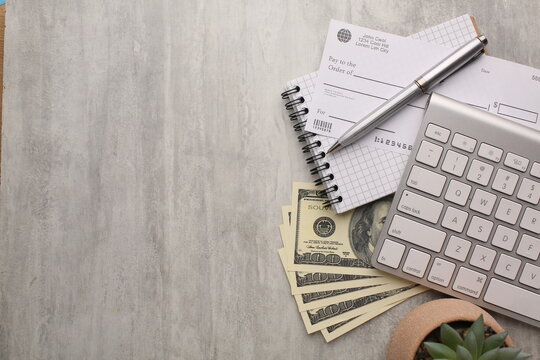 Employee salary payment, payroll documents, and accounting reports