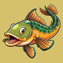 cartoon illustration of a fish