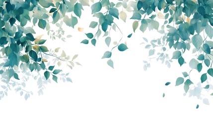 Delicate teal leaves cascading gracefully.