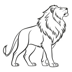 Obraz premium Minimalist Line Art Illustration of a Majestic Lion Vector with Clean, Bold, and Elegant Design