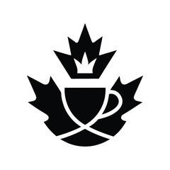Obraz premium Canadian Crown Maple Leaf Cup Icon
