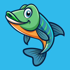 blue fish cartoon