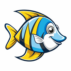vector illustration of cartoon fish