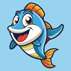 Naklejka premium funny fish cartoon