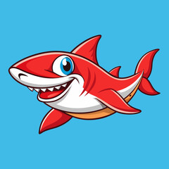 shark cartoon isolated on white