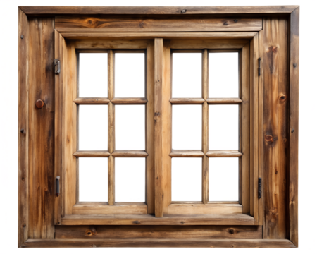 old window with wooden shutters isolated on white background. PNG Transparent file type with high definition quality And vibrant color grading Available.