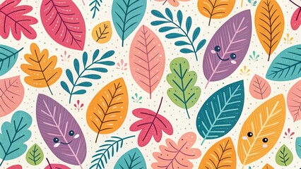 seamless pattern with autumn leaves
