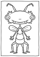 Monster Illustration, Ausmalbild, Ausmalen