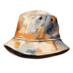  A hat with a brown and orange color., isolated on white background.