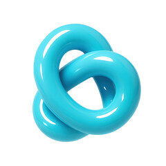 Abstract Blue Knot 3D Rendered Twisted Shape