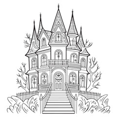 Naklejka premium Spooky Halloween Coloring Pages for Adults