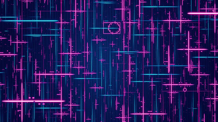 Obraz premium Abstract neon lines glowing crosses background design