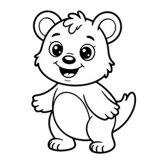 Obraz premium Cute cartoon animal vector illustration of a happy brown puppy character, a funny baby mammal pet toy drawing
