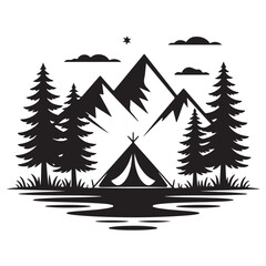 vector illustration of a mountain landscape