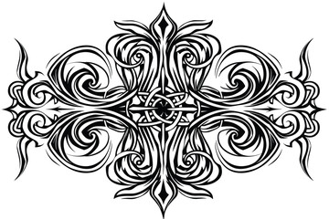 Decorative Divider Line Symmetric Ornamental Border Floral Motif Abstract Flourish Filigree Elements.