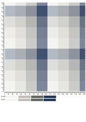 Detailed Plaid Fabric Swatch with Color Palette and Measurement Scale for Textile Design