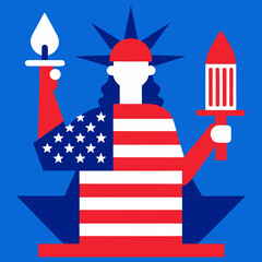 Vector illustration of a symbol of American patriotism and pride