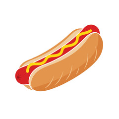 hot dog vector illustration on white background