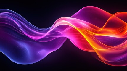 Fototapeta premium Abstract vibrant glowing waves