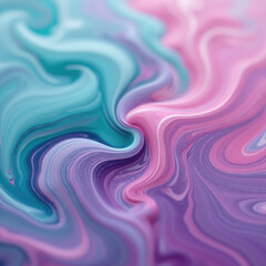 Obraz premium Fluid Art Creation: Pink Drip into Purple and Blue Vortex